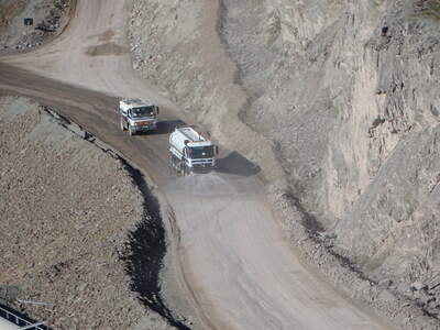 Irrigation vehicle in use 